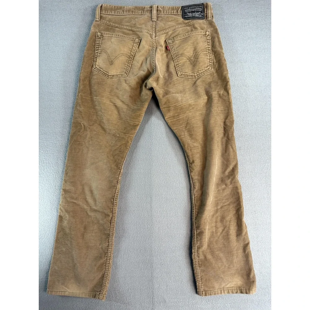 Levi's 514 Pants Mens 32x32 Brown Slim Straight Corduroy Khakis Casual 5-Pocket